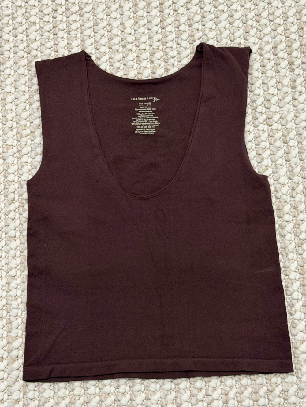 Free People Intimately Clean Lines Muscle Cami size XS/S in chocolate merlot - Picture 4 of 10